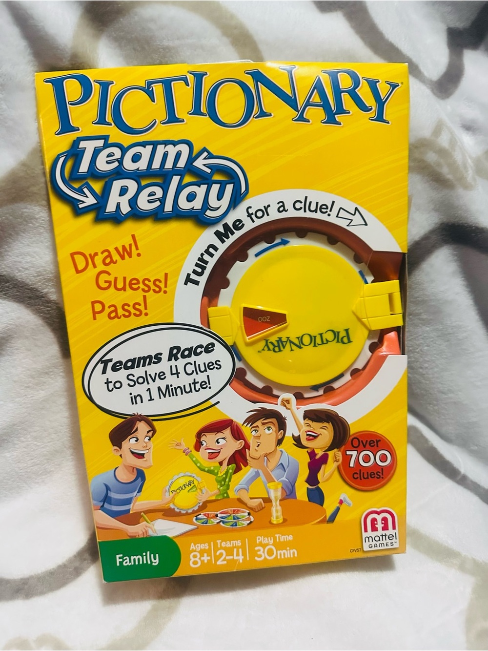 Mattel✨💛❤️💙 Pictionary Team Relay Game - Yellow and Blue Box